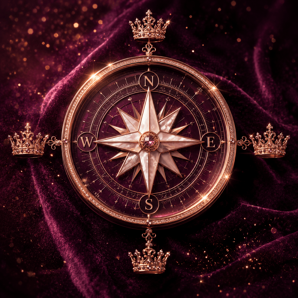 Directional round — vintage compass with four points